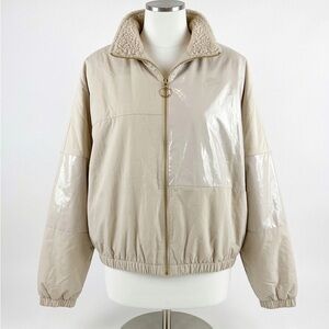 Nike Women's Sportswear Icon Clash Synthetic-Fill Jacket in Oatmeal Size Small